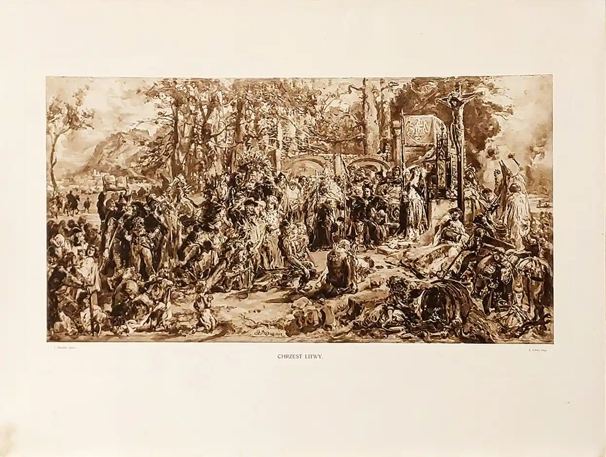 Zdjęcie obrazu Jan Matejko - CHRZEST LITWY - Jan Matejko. Foksal17 - Galeria Sztuki w Warszawie.
