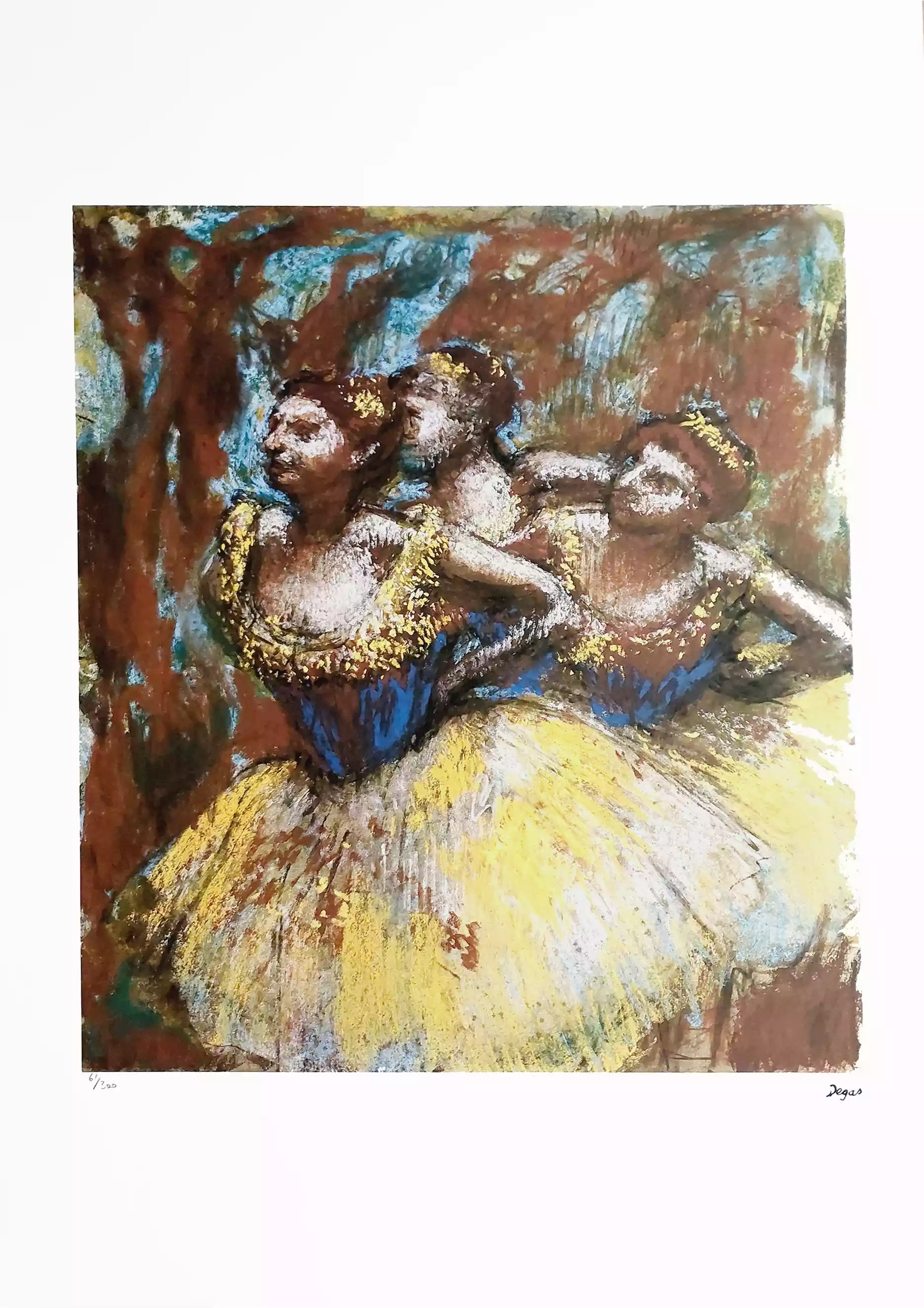 Zdjęcie obrazu Three Dancers (Yellow Skirts, Blue Blouses) - Edgar Degas (1834 - 1917). Foksal17 - Galeria Sztuki w Warszawie.