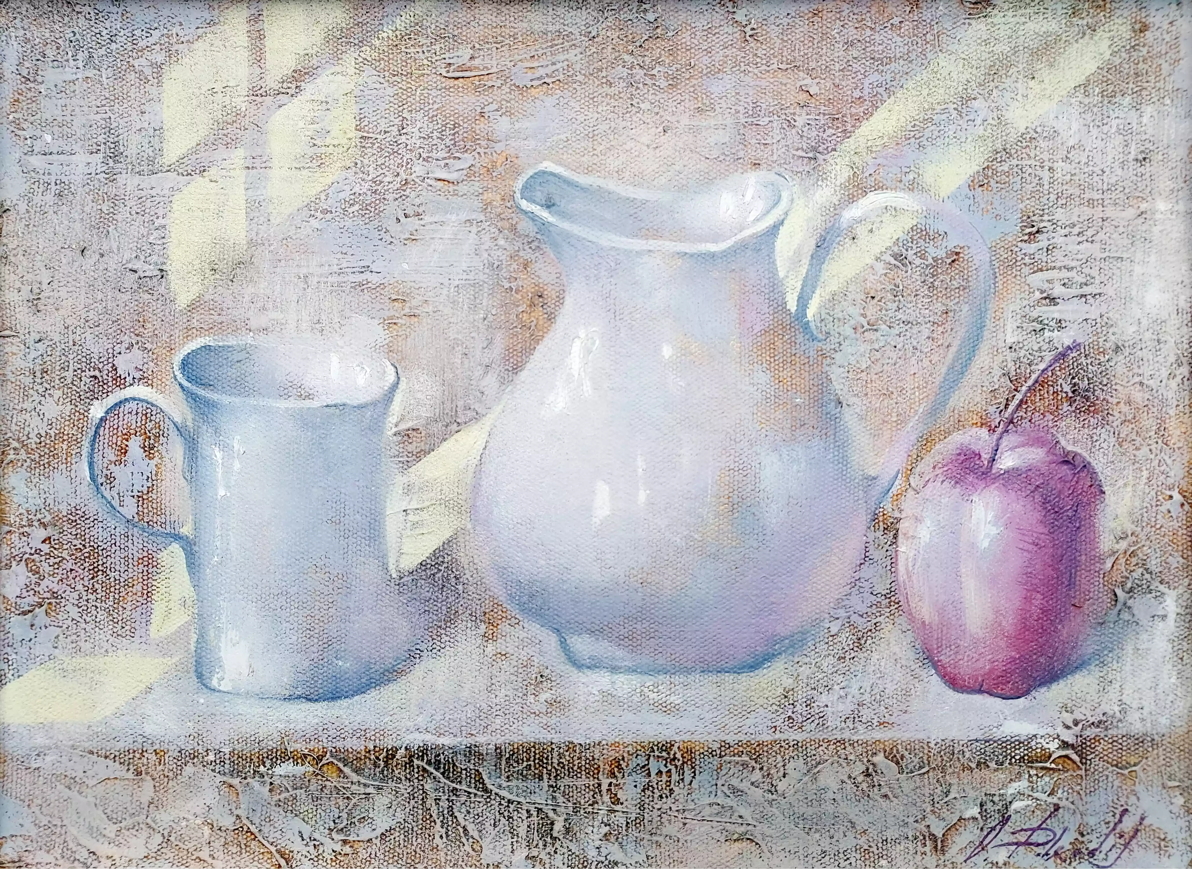 Zdjęcie obrazu Alexander Dobrodiy - Martwa natura z jabłkiem - Alexander Dobrodiy. Foksal17 - Galeria Sztuki w Warszawie.
