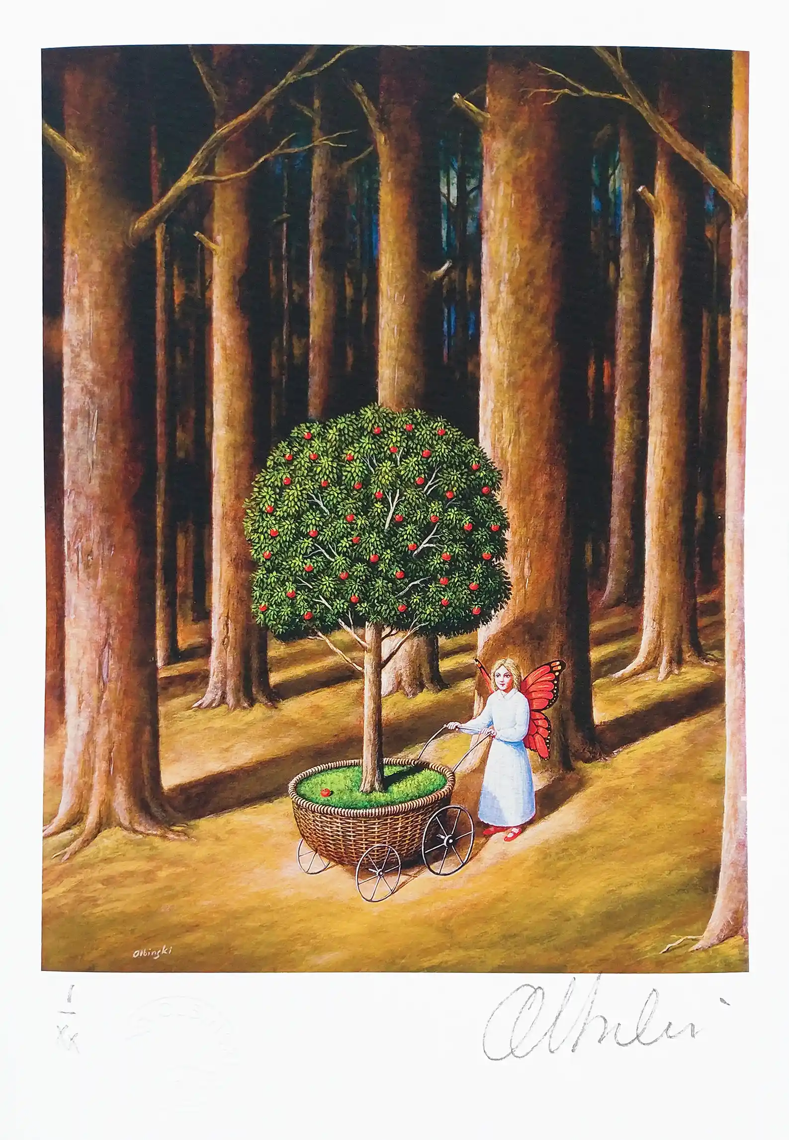 Zdjęcie obrazu Der Tod und das Mädchen - Rafał Olbiński. Foksal17 - Galeria Sztuki w Warszawie.