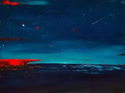 Zdjęcie obrazu Andrzej Cybura - Deszcz meteorów - Andrzej Cybura. Foksal17 - Galeria Sztuki w Warszawie.
