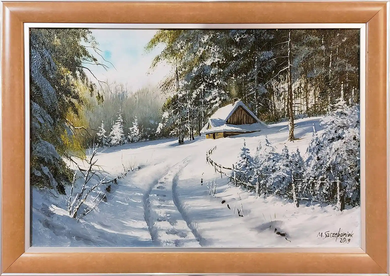 Zdjęcie dodatkowe 1: Marek Szczepaniak - Stary domek w zimowym lesie – Marek Szczepaniak