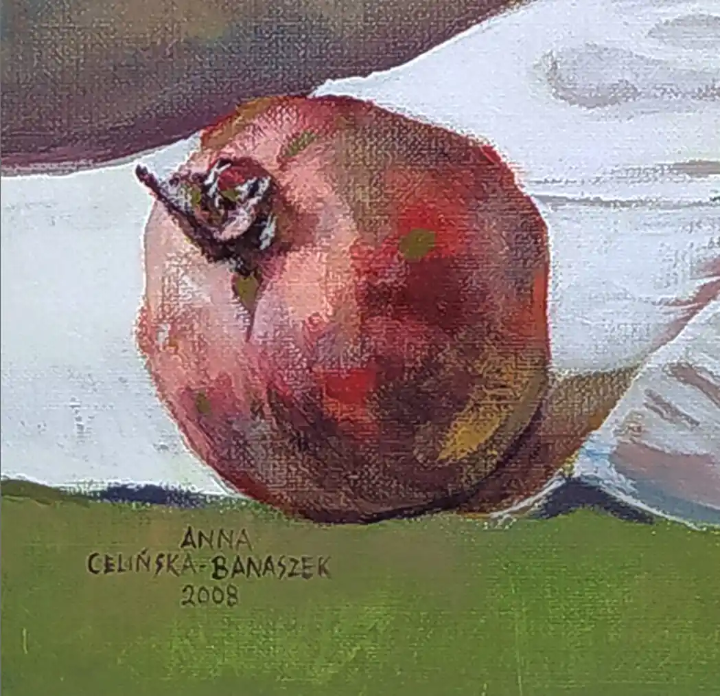 Zdjęcie dodatkowe 2: Anna Celińska-Banaszek - Martwa natura z astrami w kuflu i granatami – Anna Celińska-Banaszek