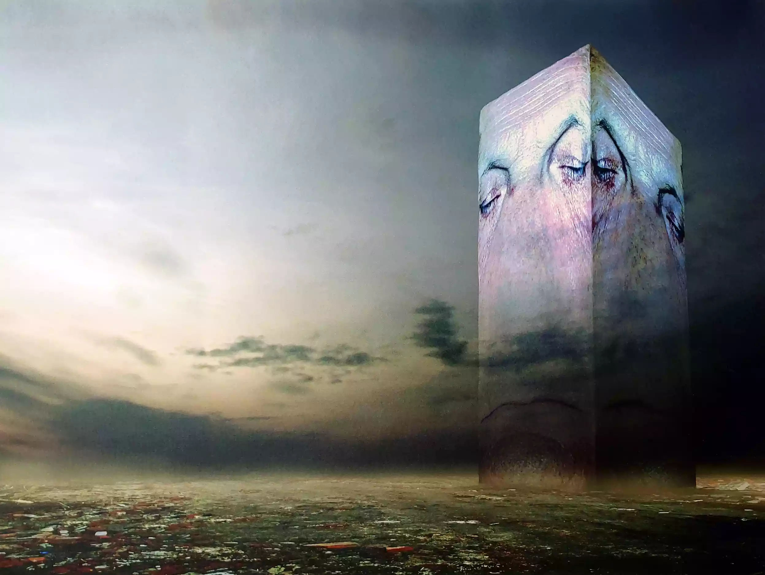 Zdjęcie obrazu Zdzisław Beksiński - Bez tytułu (sygnowana przez autora) - Zdzisław Beksiński. Foksal17 - Galeria Sztuki w Warszawie.