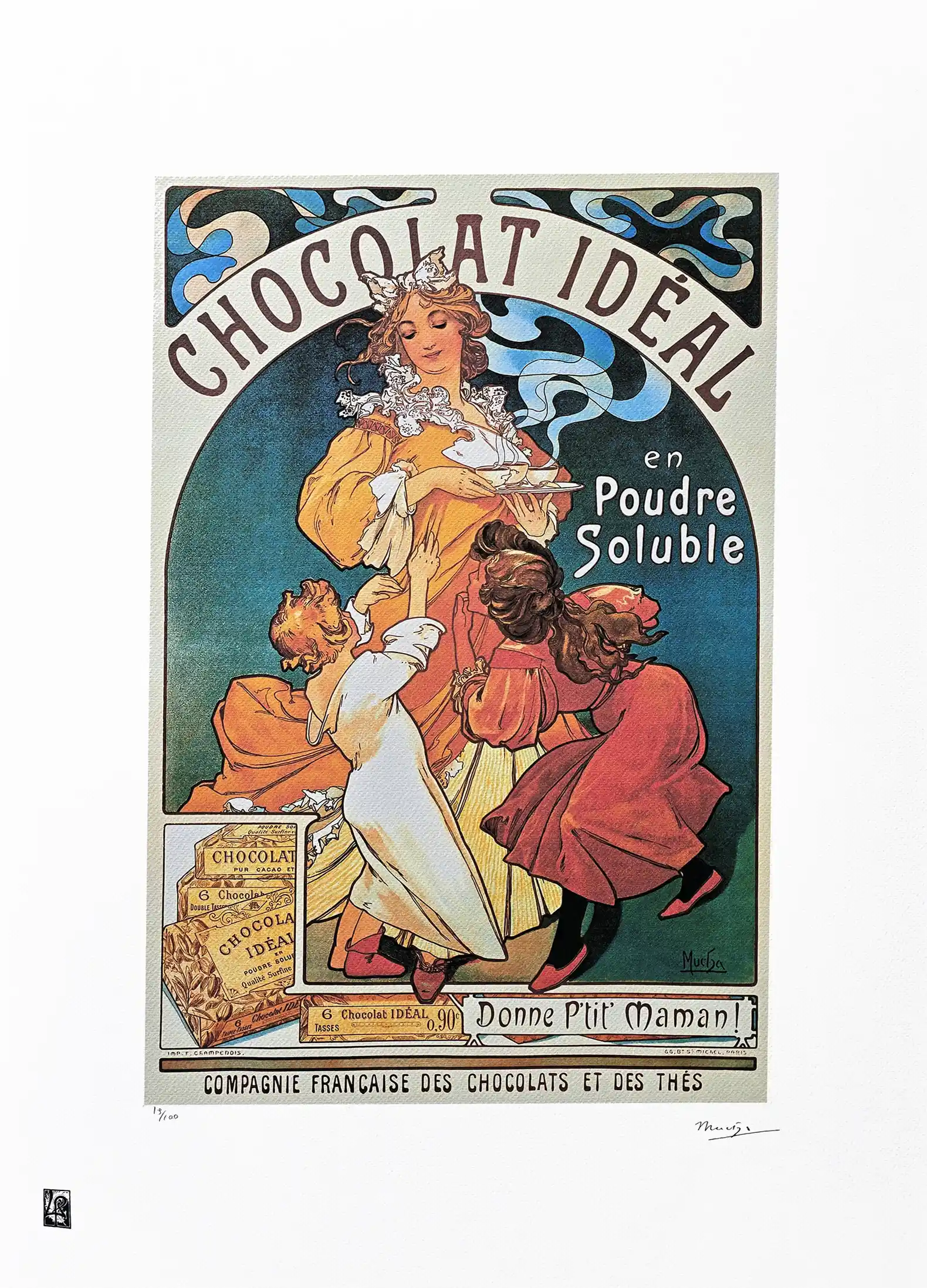 Zdjęcie obrazu Chocolat Idéal  - Alfons Mucha (1860 - 1939) . Foksal17 - Galeria Sztuki w Warszawie.