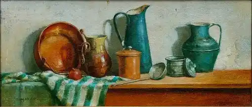 Zdjęcie obrazu Gennadiy Tishchenko - Wiejska martwa natura I - Gennadiy Tishchenko. Foksal17 - Galeria Sztuki w Warszawie.